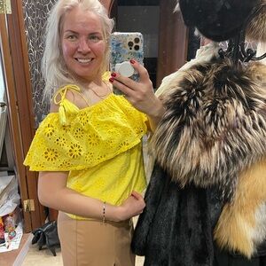 Denny Rose Yellow Lace Women's top